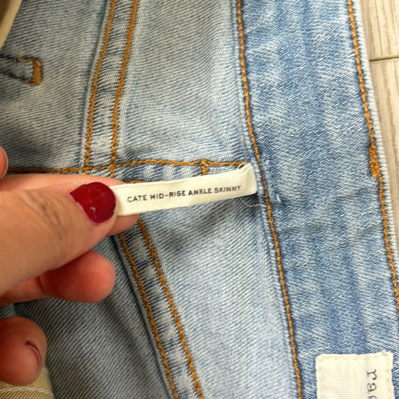 Rag & Bone Cate Mid-Rise Skinny Camo Slim Fit Ankle Light Indigo Jeans size 24 - Picture 7 of 16